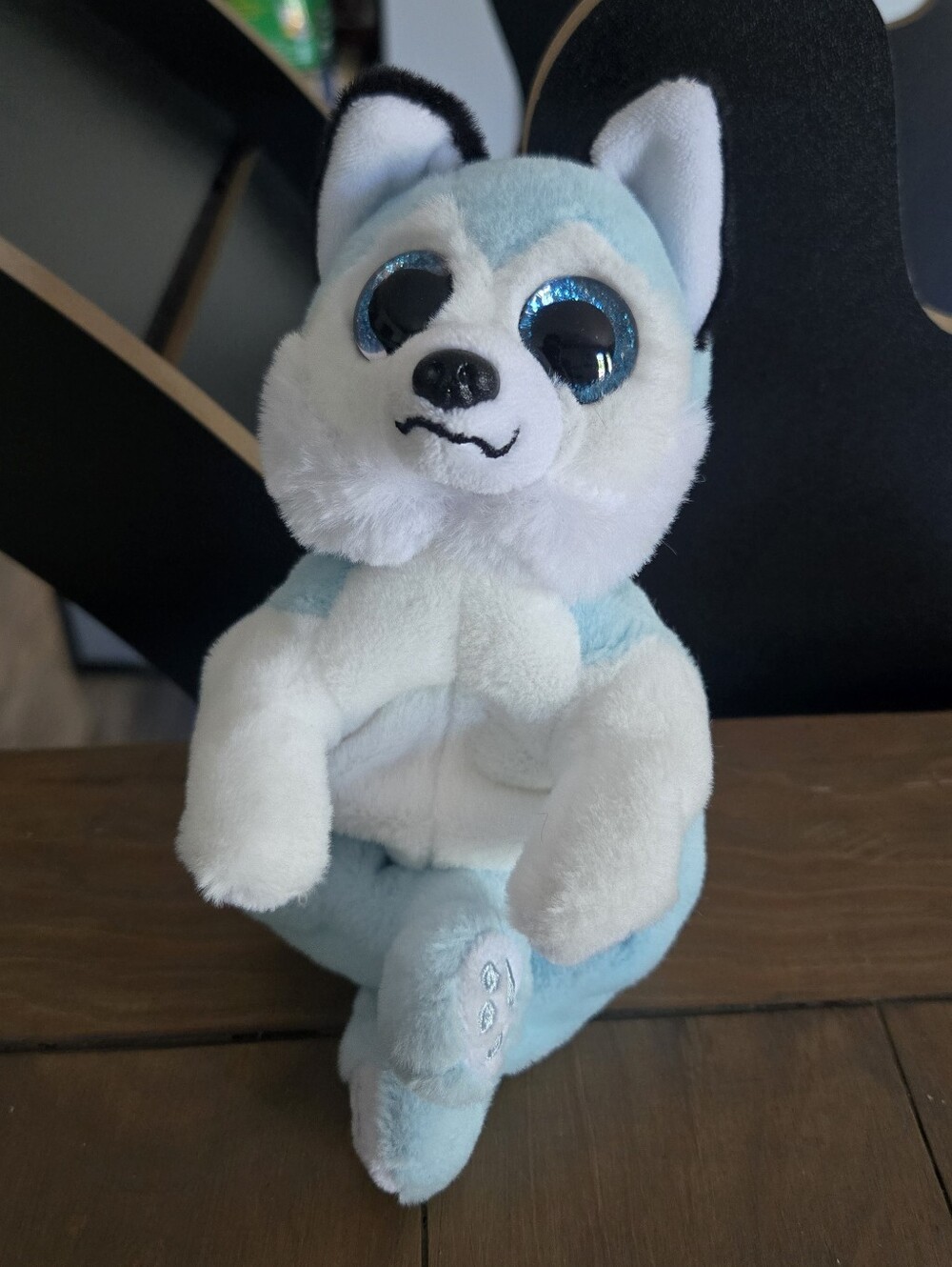 Ty Beanie Boo Plush Husky Ice Blue Thunder Yoga Dog